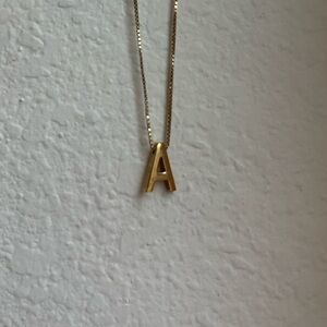 Gold Initial 'A' Necklace
